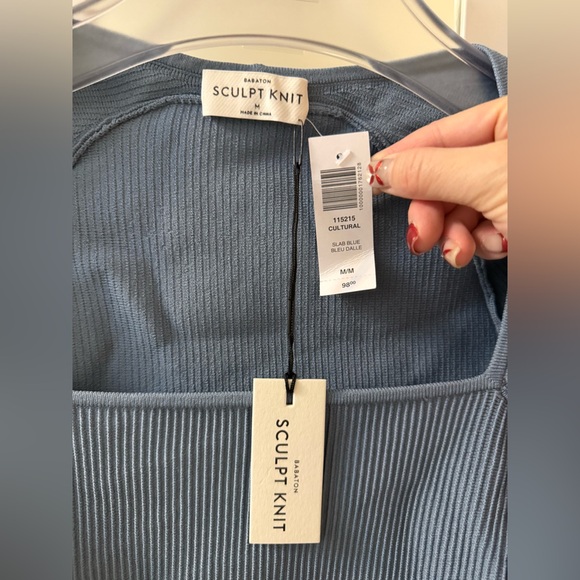 Babaton Cultural Long Sleeved Sculpt Knit -Slab Blue- -Size M-NWT - Picture 7 of 8